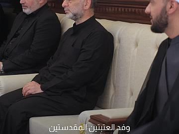 وفد العتبتين المقدستين الحسينية والعباسية يكرم قارئ المقتل الحسيني الشيخ سلام العسكري