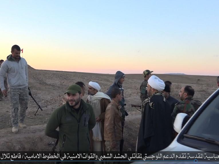 لجنة الارشاد والدعم الوجستي والمعنوي التابعة لقسم الشؤون الدينية في العتبة لعباسية المقدسة تقدم دعمها للمقاتلين في قاطع عمليات حمرين 